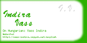 indira vass business card